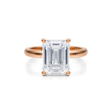 Three-Carat Emerald-Cut Brilliant Diamond Solitaire Engagement Ring