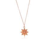 Star Necklace-18 Karat Solid Gold With Diamonds For Women