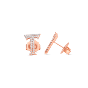 Earrings-18 Karat Solid Gold With Diamonds For Women