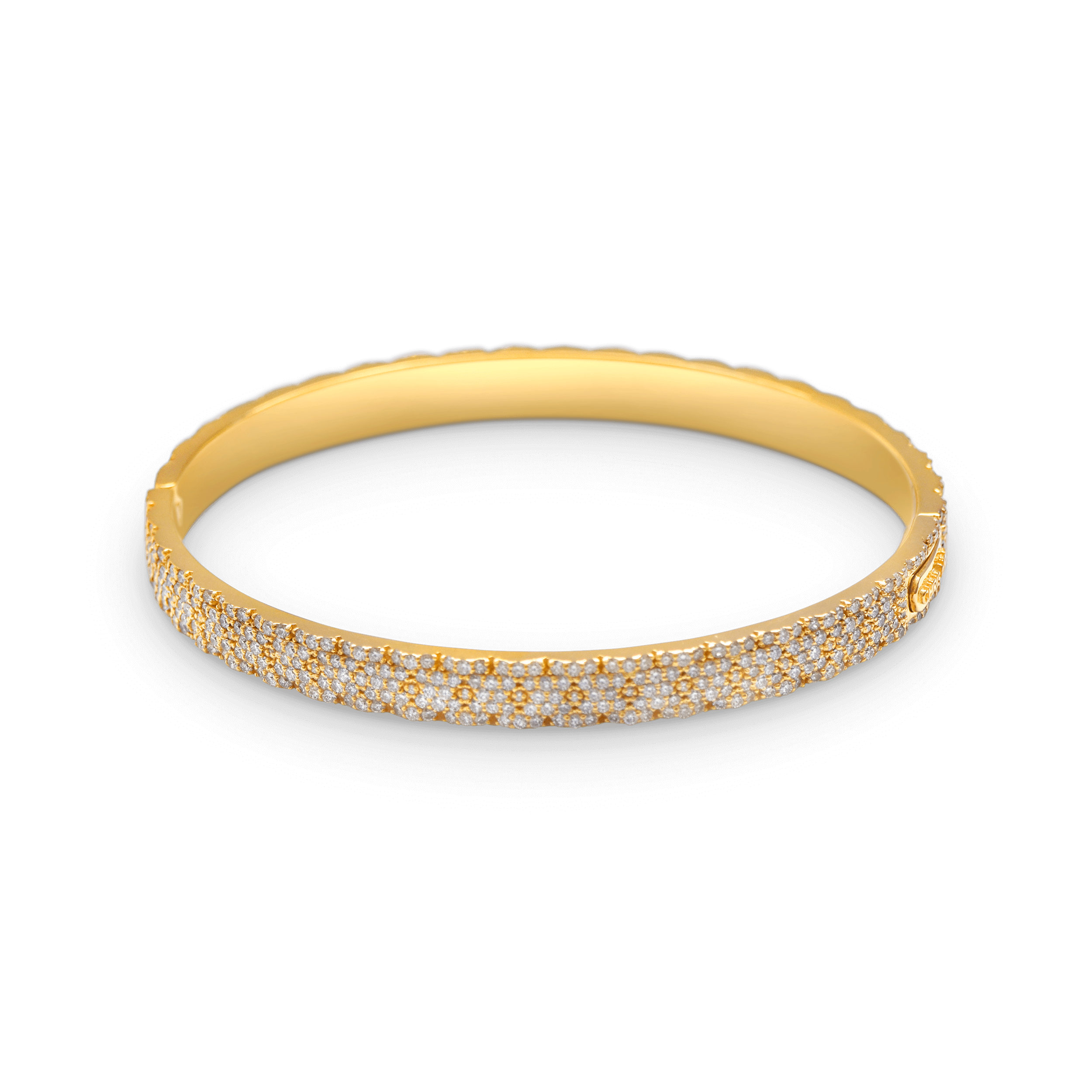 Mobility Bangle-18 Karat Solid Yellow Gold With Diamonds For Men and Women