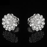 Diamond Earrings - Aire Cluster Earrings -18-Karat White Gold Diamond