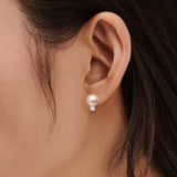 Cultured White Pearl Stud Earrings