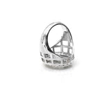 Men’s Ring - Aire-King's Signet Ring - 18K White Gold Aquamarine and Diamonds