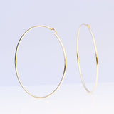 Yellow Gold Hoop Earrings - 14-Karat Solid Yellow Gold Slim Hoop Earrings
