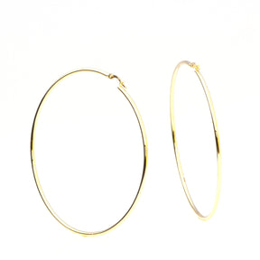 Yellow Gold Hoop Earrings - 14-Karat Solid Yellow Gold Slim Hoop Earrings
