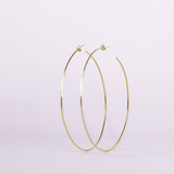Yellow Gold Hoop Earrings - 18-Karat Solid Yellow Gold Extra-Wide Hoop Earrings - Audacious Hoop Earrings