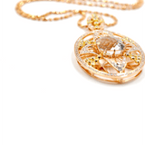 Crown Jewel Aquamarine Diamond Necklace