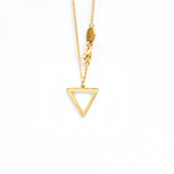 Hollow Tri-Tag 18 Karat Solid  Gold Necklace