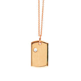 18 Karat Amber Hue Gold Baby Dog Tag with Solitaire Diamond - Chris Aire Fine Jewelry & Timepieces