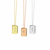 Necklace - 18-Karat Solid Gold Diamond Baby Dog Tag (Customizable)