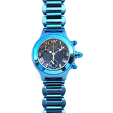 Women’s Watch - Aire Parlay Swiss Made Quartz Chronograph Diamond infused PVD Blue Unique Women's Watch