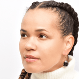 Lioness Earrings - Black Pear Shaped Diamonds