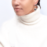 Earrings - Stunning Black and White Diamond Earrings - RED GOLD®