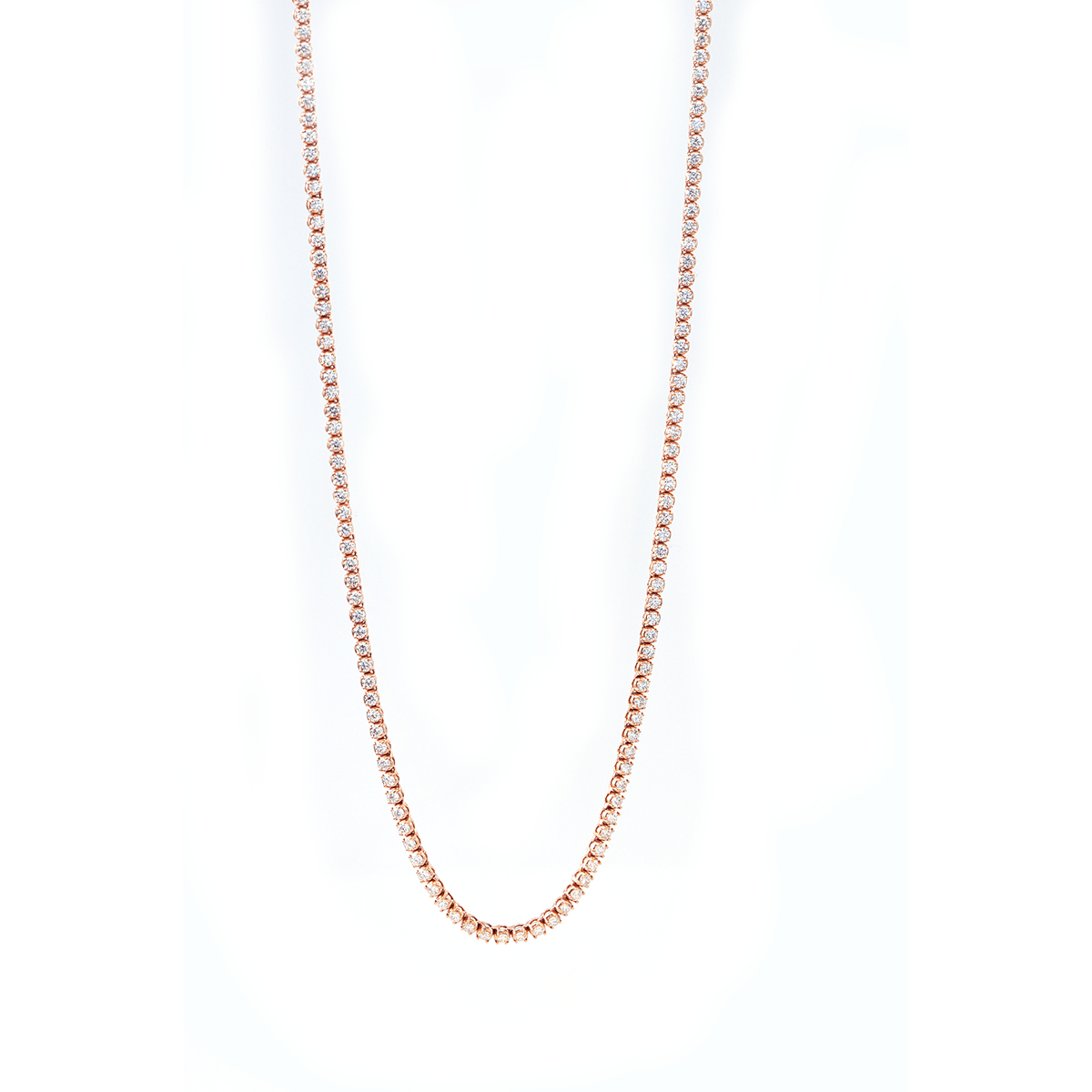 Yellow Gold Tennis Necklace - Bike chain - Diamond Necklace - Red Gold®