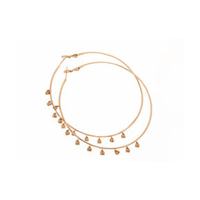 Diamonds and Gold Hoop Earrings - 18-Karat Amber Hue Gold Natural Fancy Diamond Medley Hoop Earrings - Red Gold®