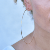 Yellow Gold Hoop Earrings - 18-Karat Solid Yellow Gold Extra-Wide Hoop Earrings - Audacious Hoop Earrings