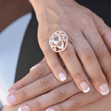 Ring - Crown 18-Karat Sold With White Topaz and Diamonds Cocktail Ring - RED GOLD®