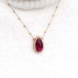 Fire & Passion Necklace - Diamonds and Rubellite Necklace
