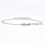 I Love Diamonds - 18 Karat Solid White Gold and Diamonds ID Bracelet