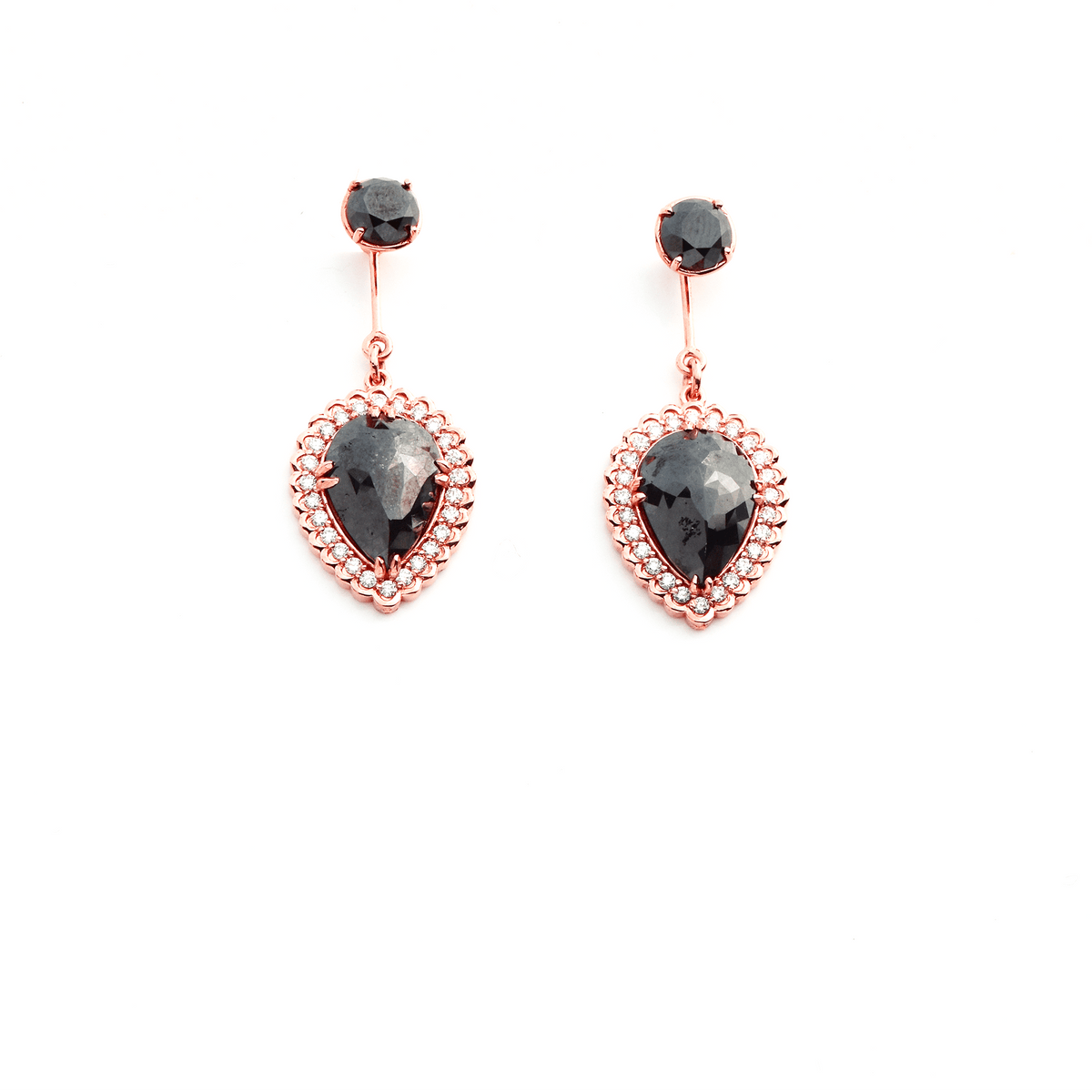 Everlasting Favor - Black and White Diamond Earrings