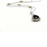Mystere - 1- Karat Gold and Diamonds Onyx Necklace and Earrings Set