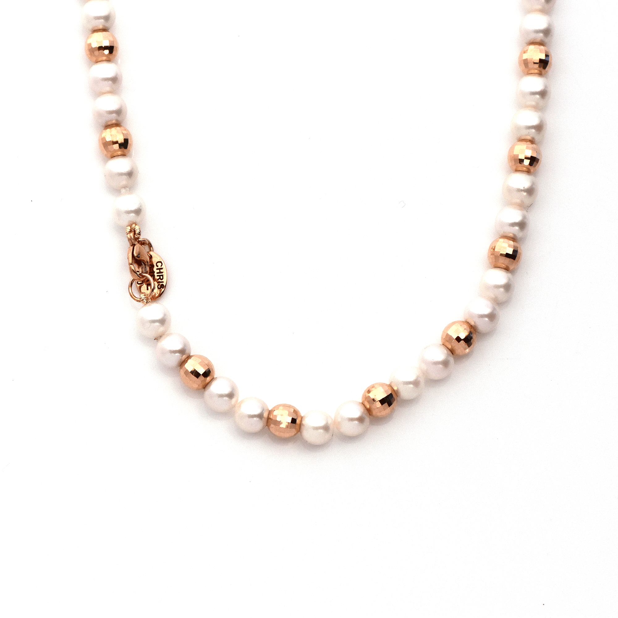 Pearlngold- Cultured Pearls and Gold Beads Necklace