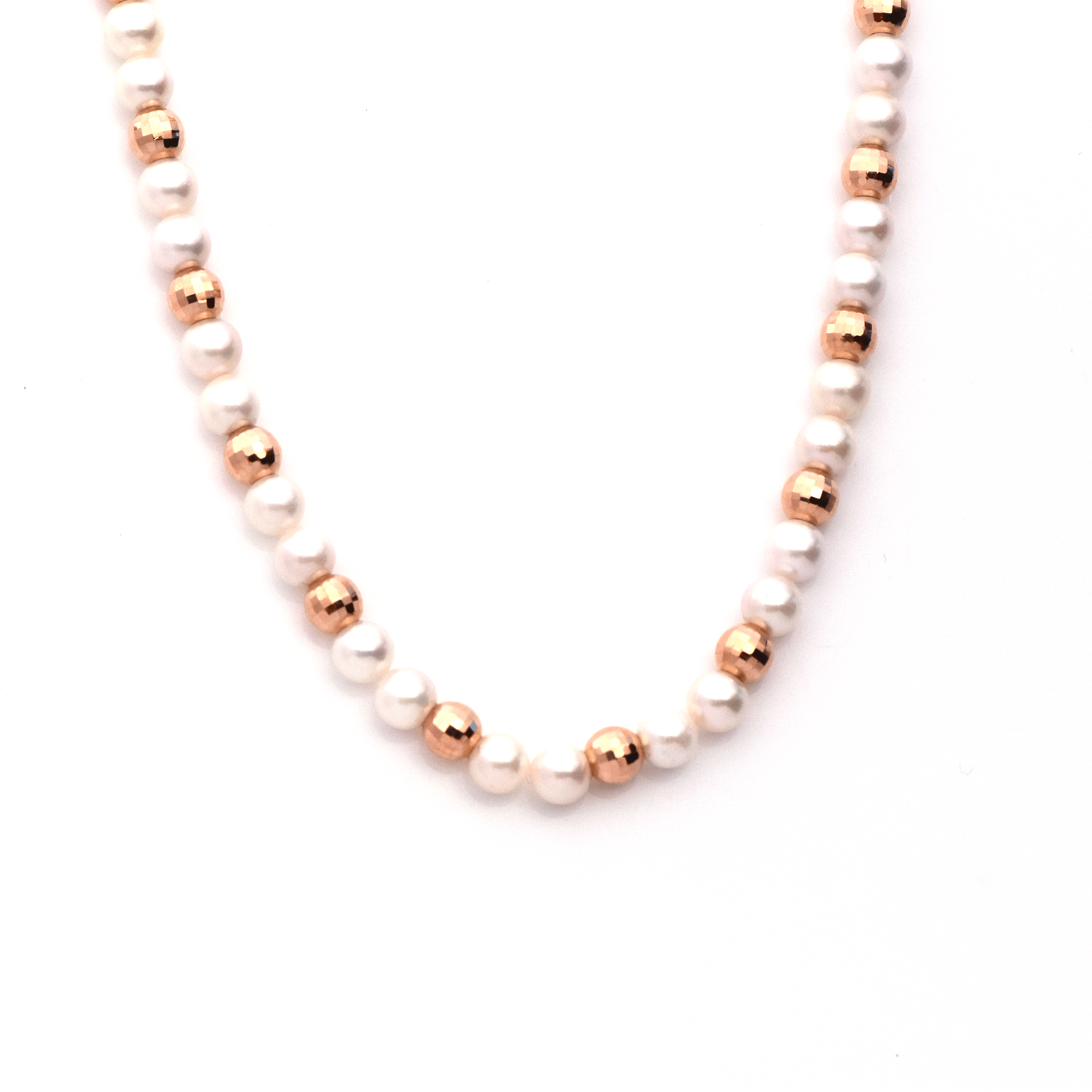 Pearlngold- Cultured Pearls and Gold Beads Necklace
