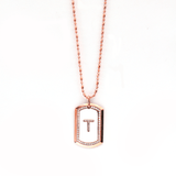 Gold and Diamonds Dog Tag Necklace - 18-Karat Solid Gold Military Diamond Dog Tag (Customizable) - Red Gold®