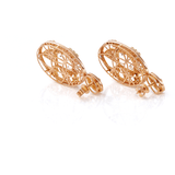Crown Jewel Earrings -18 Karat Amber Hue Gold Diamond And White Topaz Earrings