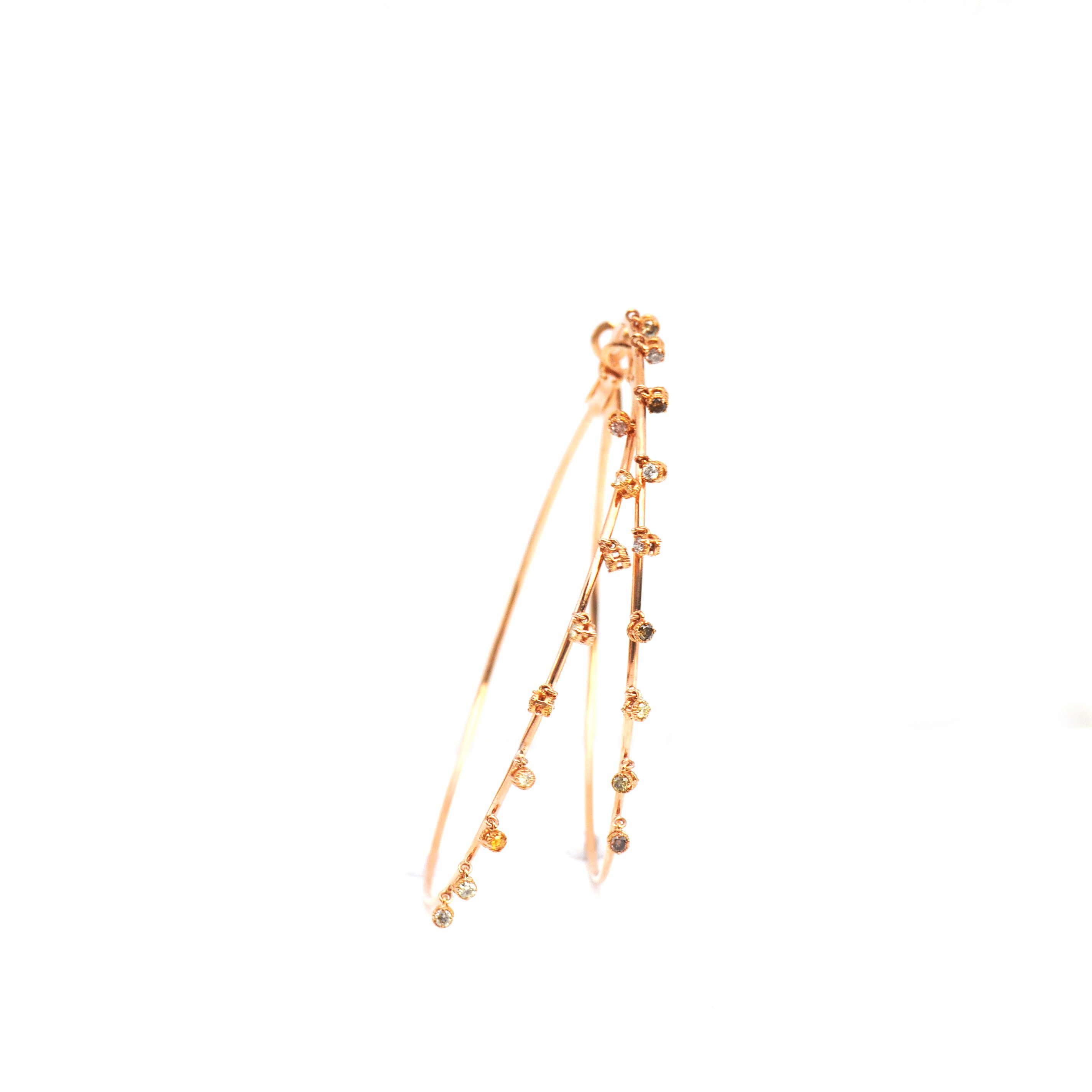 Fancy Diamond Medley Hoop Earrings