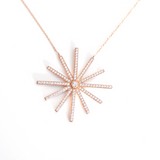 Gold Necklac - 18-Karat Solid Amber Hue Gold and Diamond Necklace - RED GOLD®