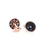 Gold Cufflinks - 18-Karat Amber Hue Solid Gold & Onyx Cufflinks - RED GOLD®