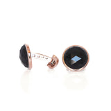 Gold Cufflinks - 18-Karat Amber Hue Solid Gold & Onyx Cufflinks - RED GOLD®