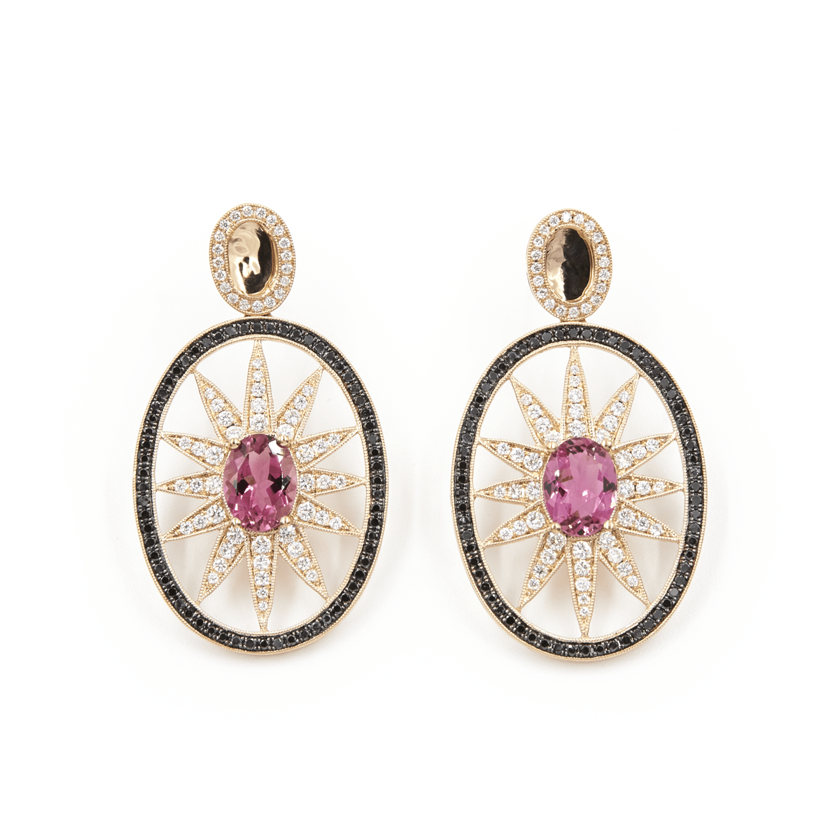 DIAMOND AND GEMSTONE EARRINGS "SPRAWLING TENTACLES" - Chris Aire Fine Jewelry & Timepieces