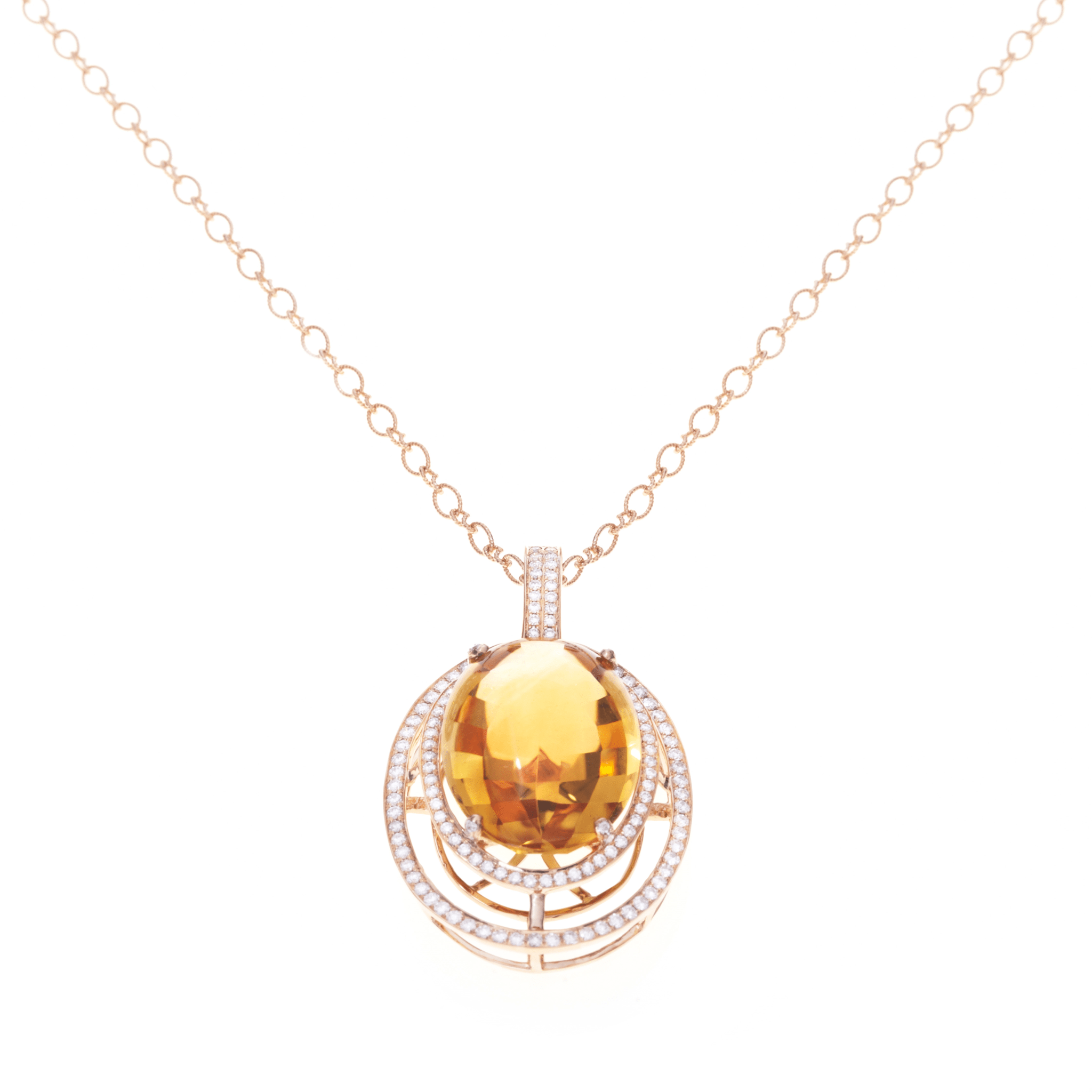 CITRINE GEMSTONE NECKLACE - DAZZLING SUNSET - Chris Aire Fine Jewelry & Timepieces