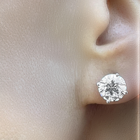 Diamond Stud Earring - Three Carats Each Ear