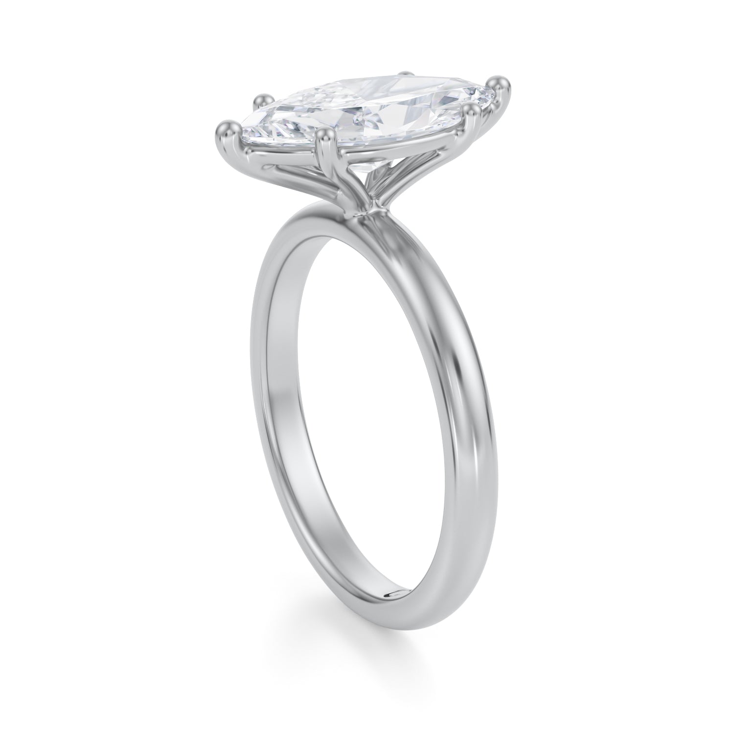 Engagement Ring - 3.00-Carat Natural Marquis Brilliant Diamond Solitaire Engagement Ring