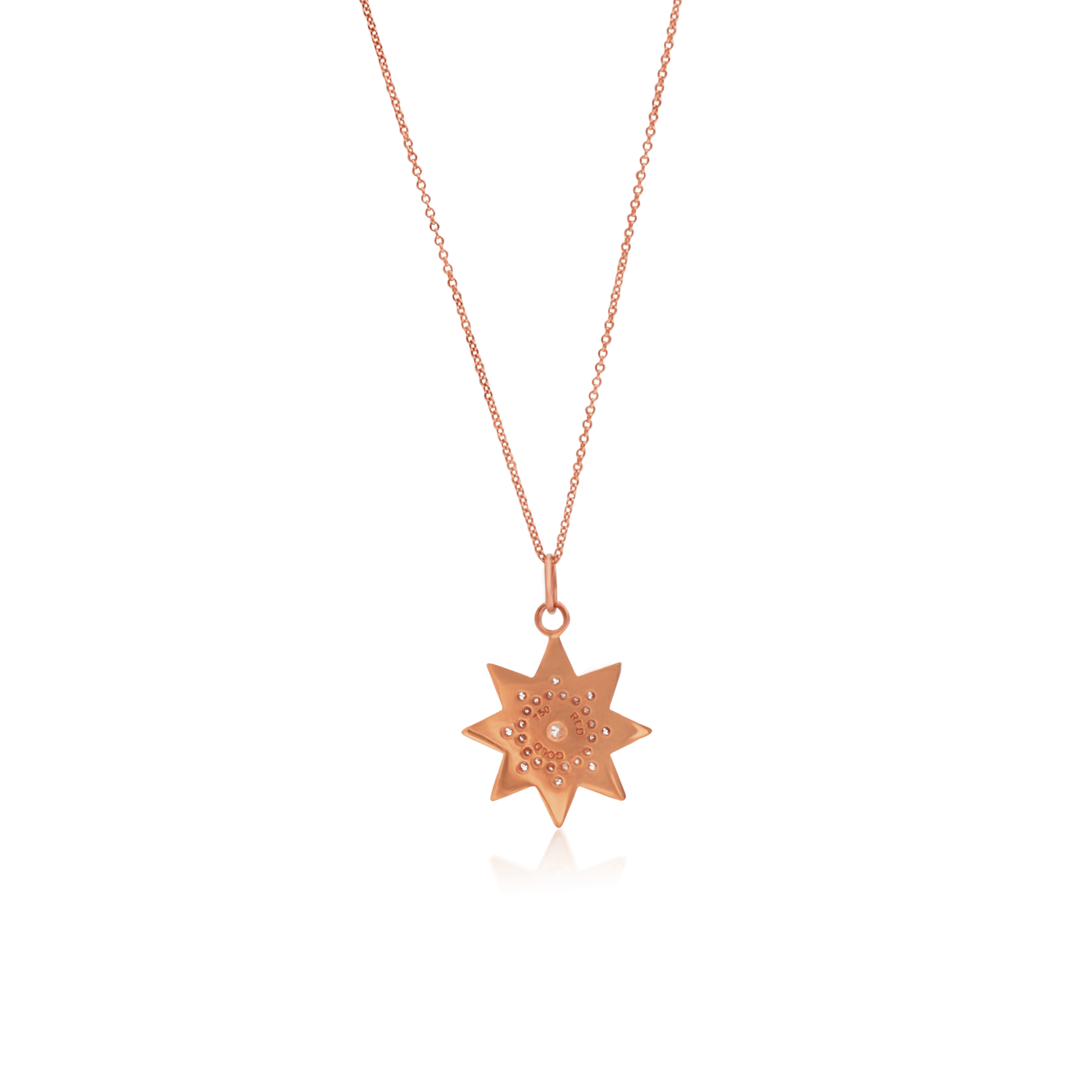 Star Necklace 18 Karat Solid Gold With Diamonds For Women