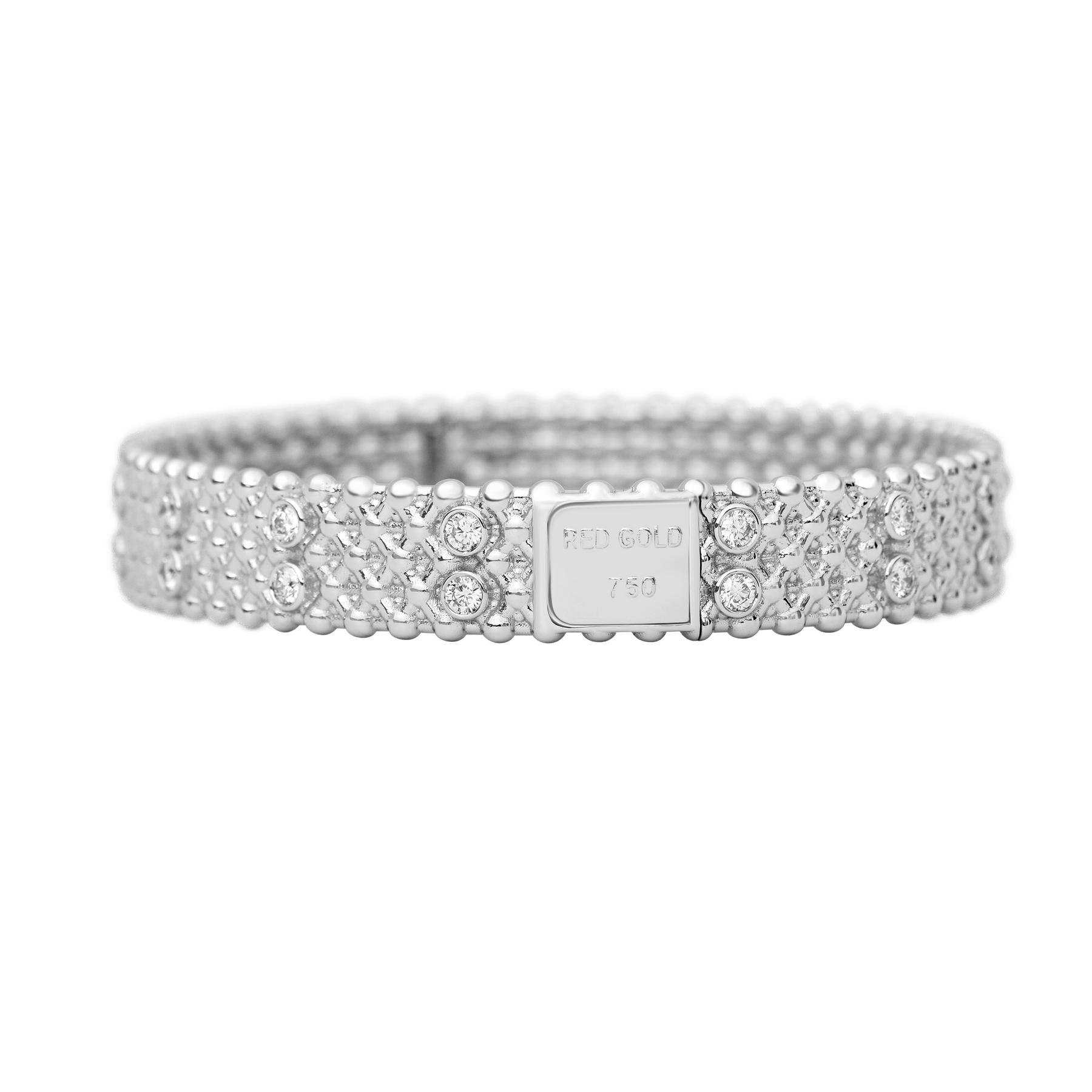 Bangle-18 Karat Solid White Gold Hugs  and Kisses Bangle for Men And Women With Diamonds
