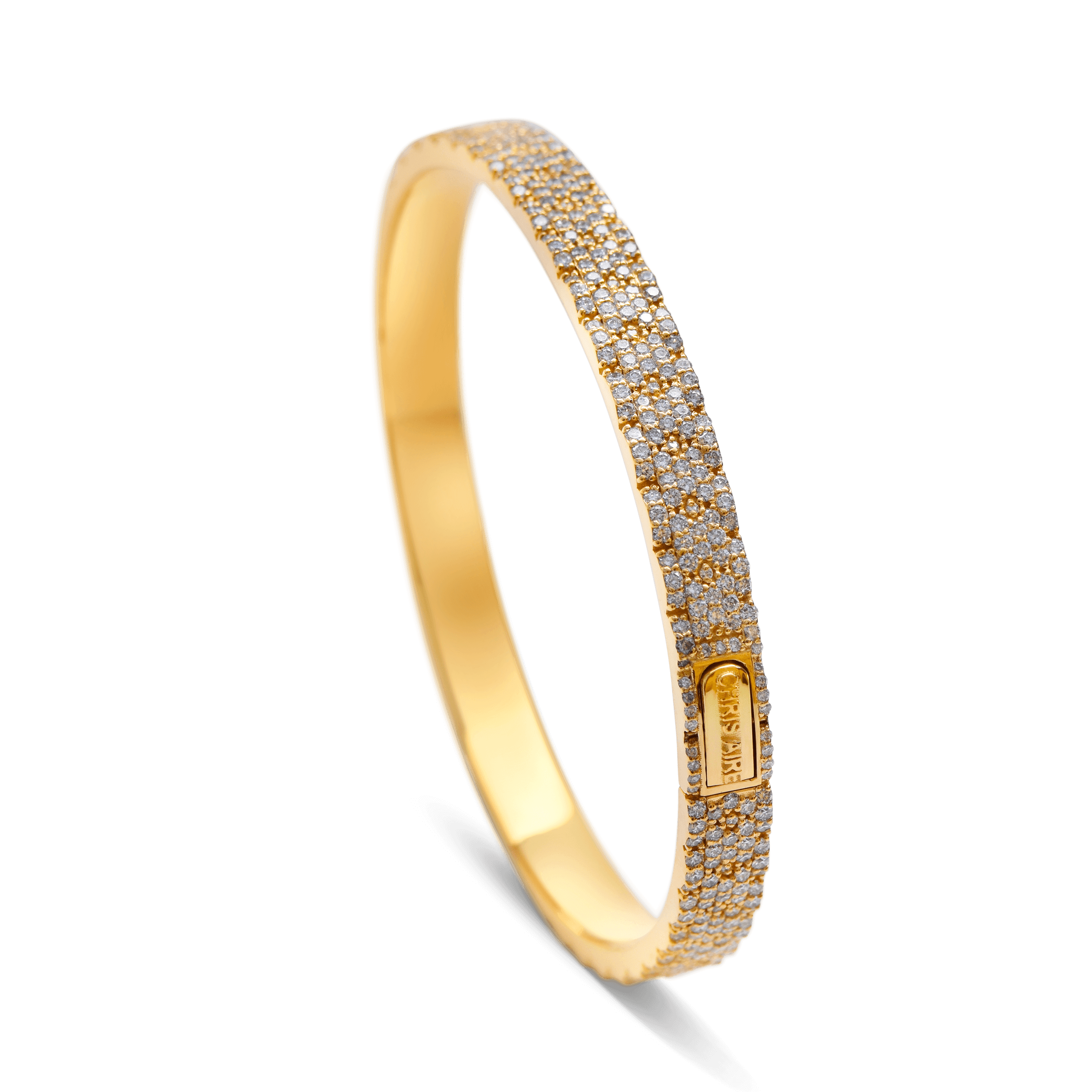 Mobility Bangle-18 Karat Solid Yellow Gold With Diamonds For Men and Women