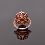 Ring-18-Karat Solid Gold With Natural Fanta Orange Garnet For Women