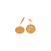 Earrings-18 Karat Solid Yellow Gold With Diamonds For Women