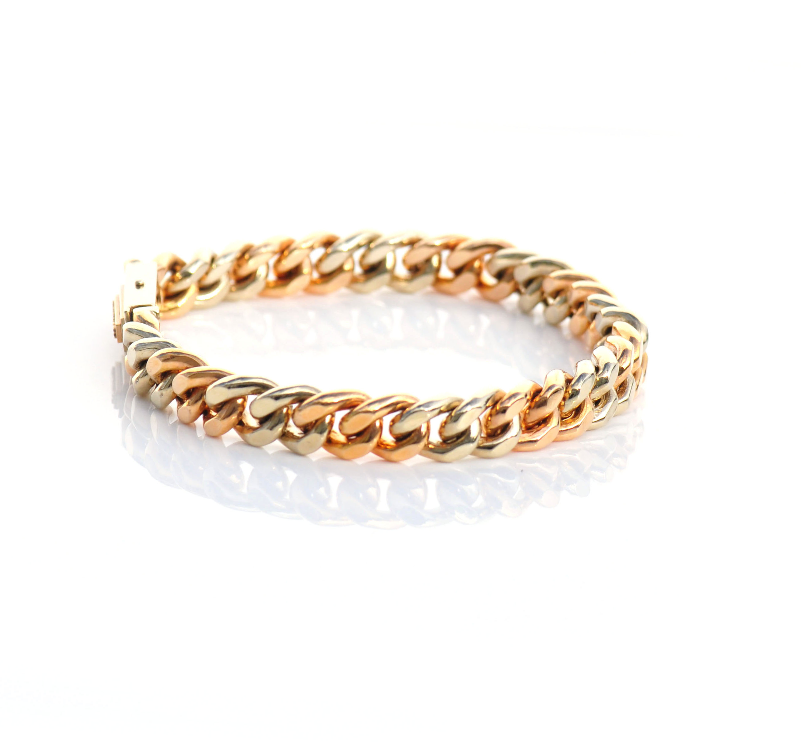 Aire Two-Tone Cuban Link Bracelet - Amber Hue Gold