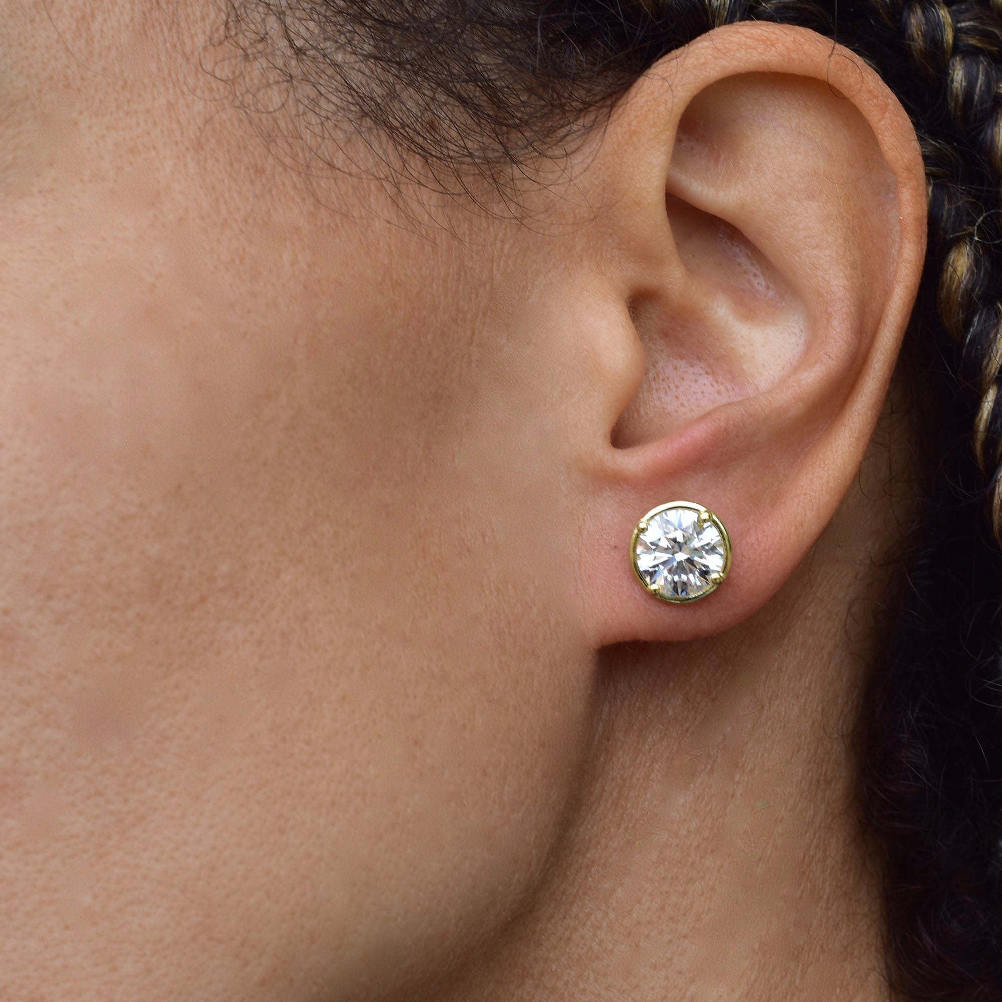 Diamond Stud Earring - Two Carats Each Ear