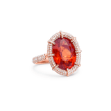 Ring-18-Karat Solid Gold With Natural Fanta Orange Garnet For Women