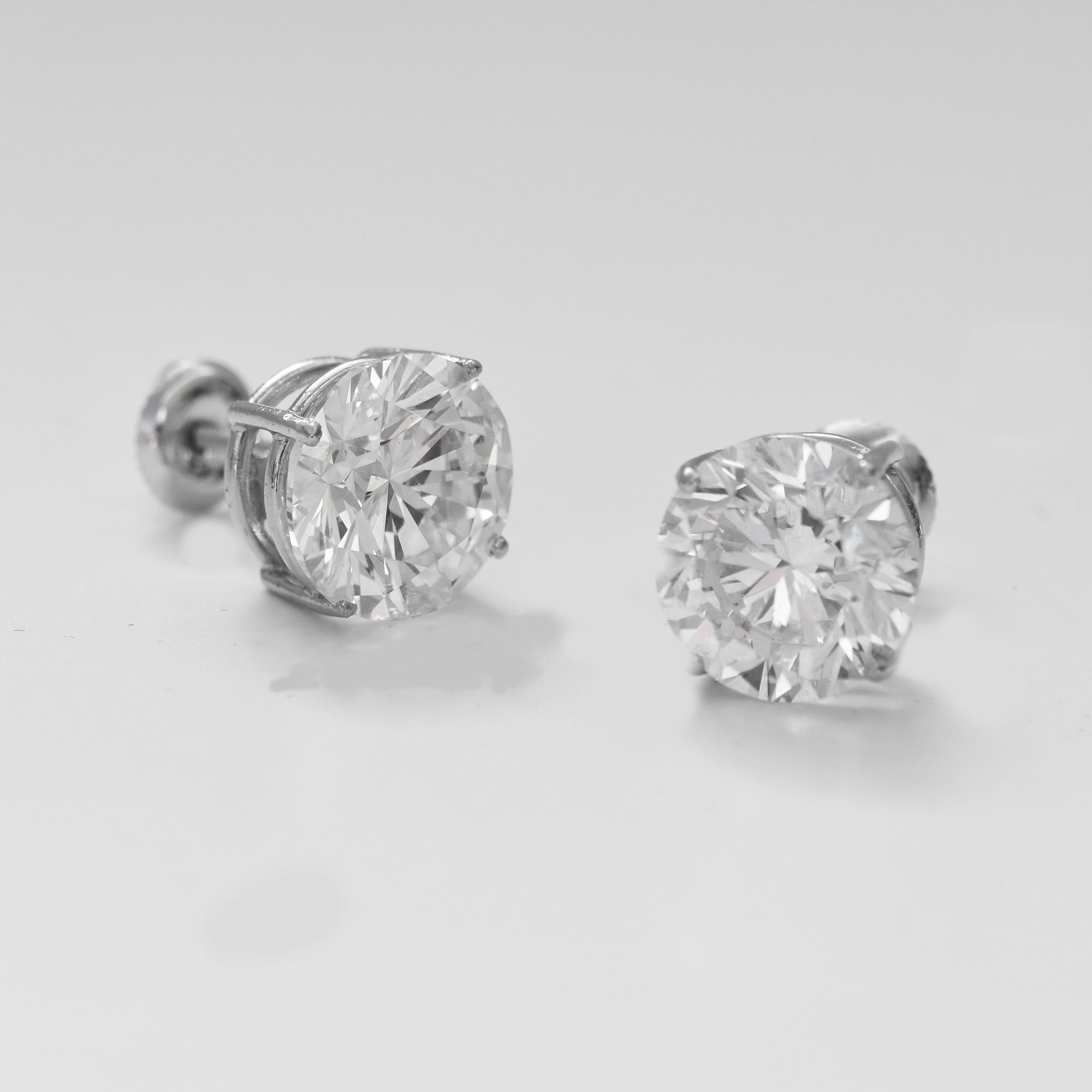 Diamond Stud Earring - Three Carats Each Ear