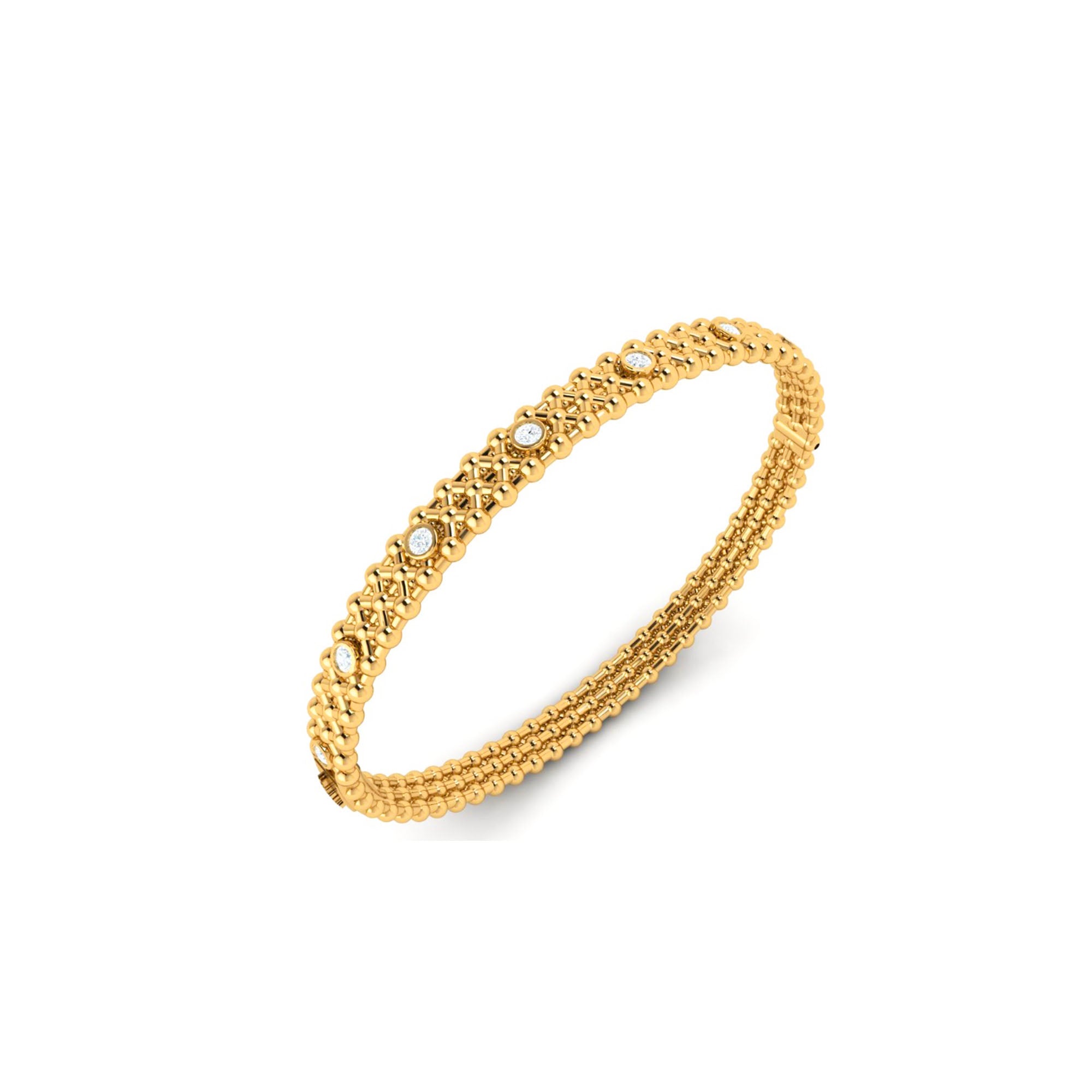 Only You Gold Bangle Bracelet with Diamonds