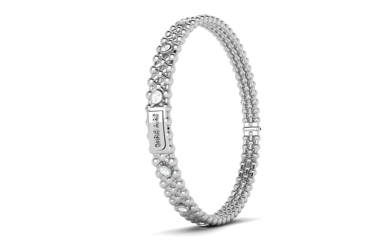 Only You White Gold Bangle Bracelet with Diamonds