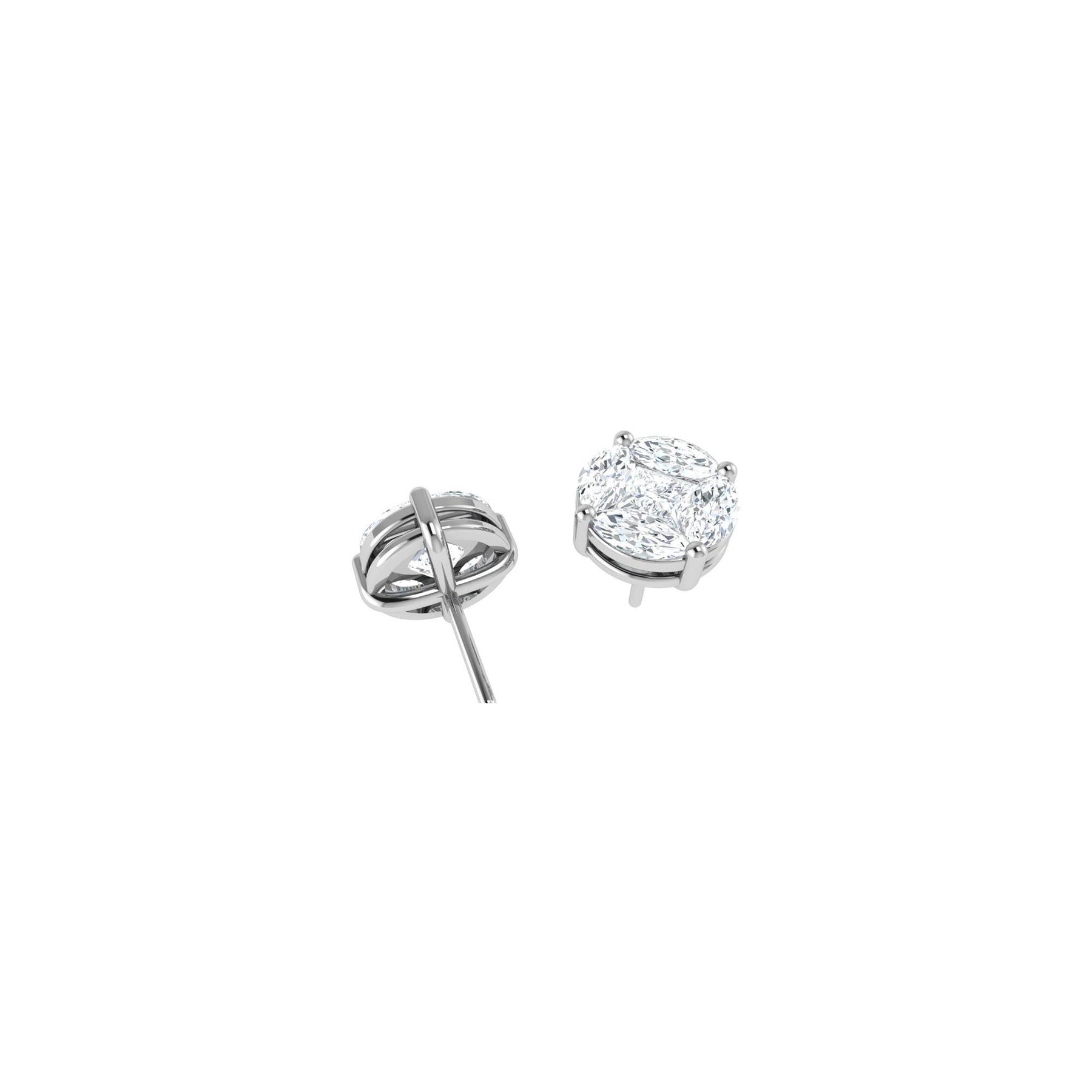 diamond stud earring with silver case