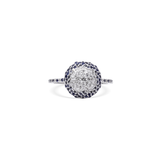 Ring- 18 Karat Solid Gold With Diamonds And Blue Sapphires For Women